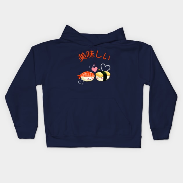 Delicious Sushi v1 Kids Hoodie by CLPDesignLab